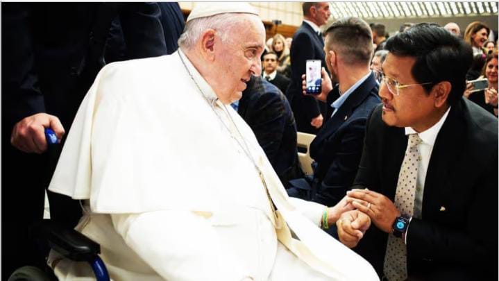Meghalaya Chief Minister Conrad Sangma in Pu Pope Francis shi vuina program uap ding